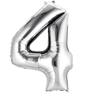 GLOBO METALICO PLATEADO #4 /16" /18"