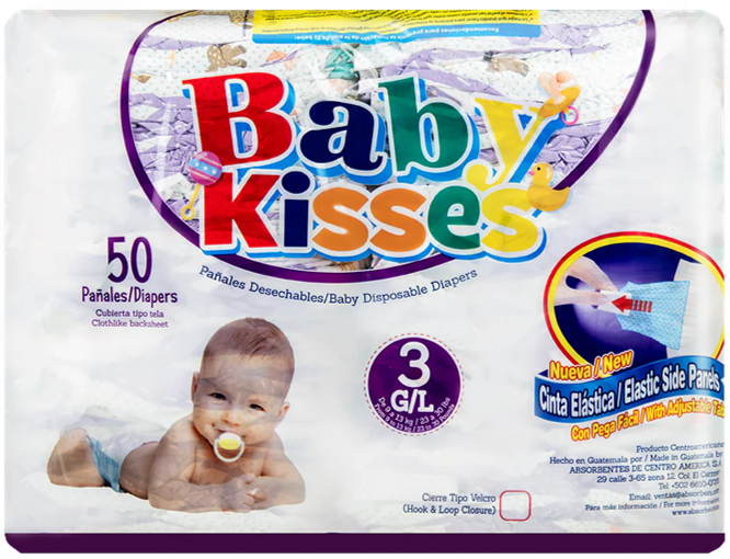 PAÑAL BABY KISSES &quot;G&quot; 6X50