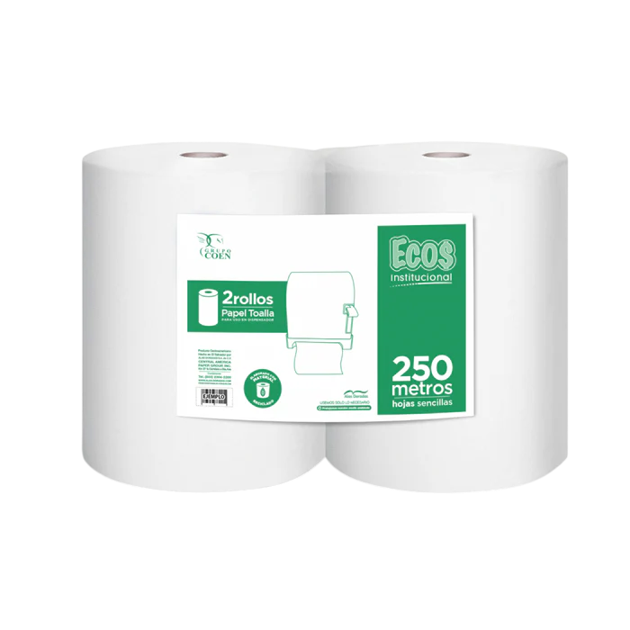 TOALLA DE MANO INSTITU. ECOS 250mts X2
