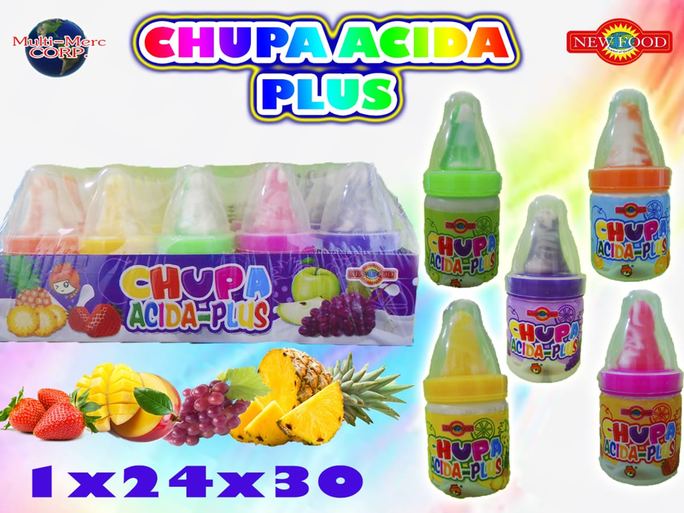 CHUPA ACIDA PLUS NEW FOOD 24X30PZ