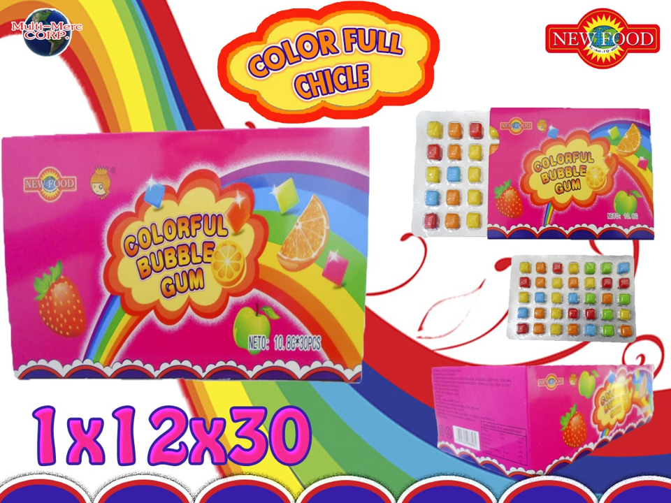 CHICLE COLOR FULL NEW FOOD 12X30PZ