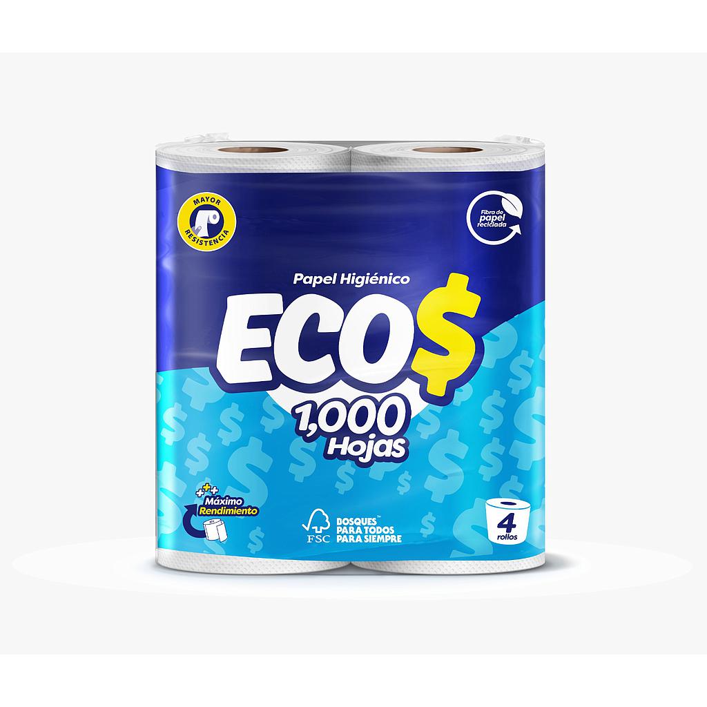 PAPEL HIGIENICO ECOS 1000HS 12X4