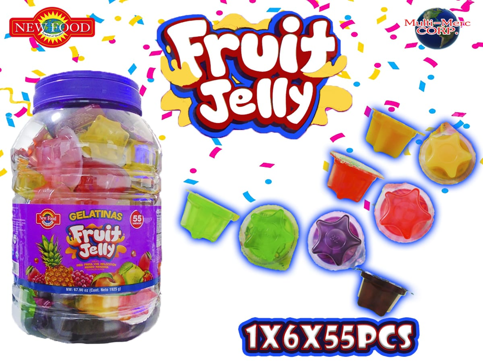 DELY GELATINA JARRON CUBILETE NEW FOOD  6X55PZ