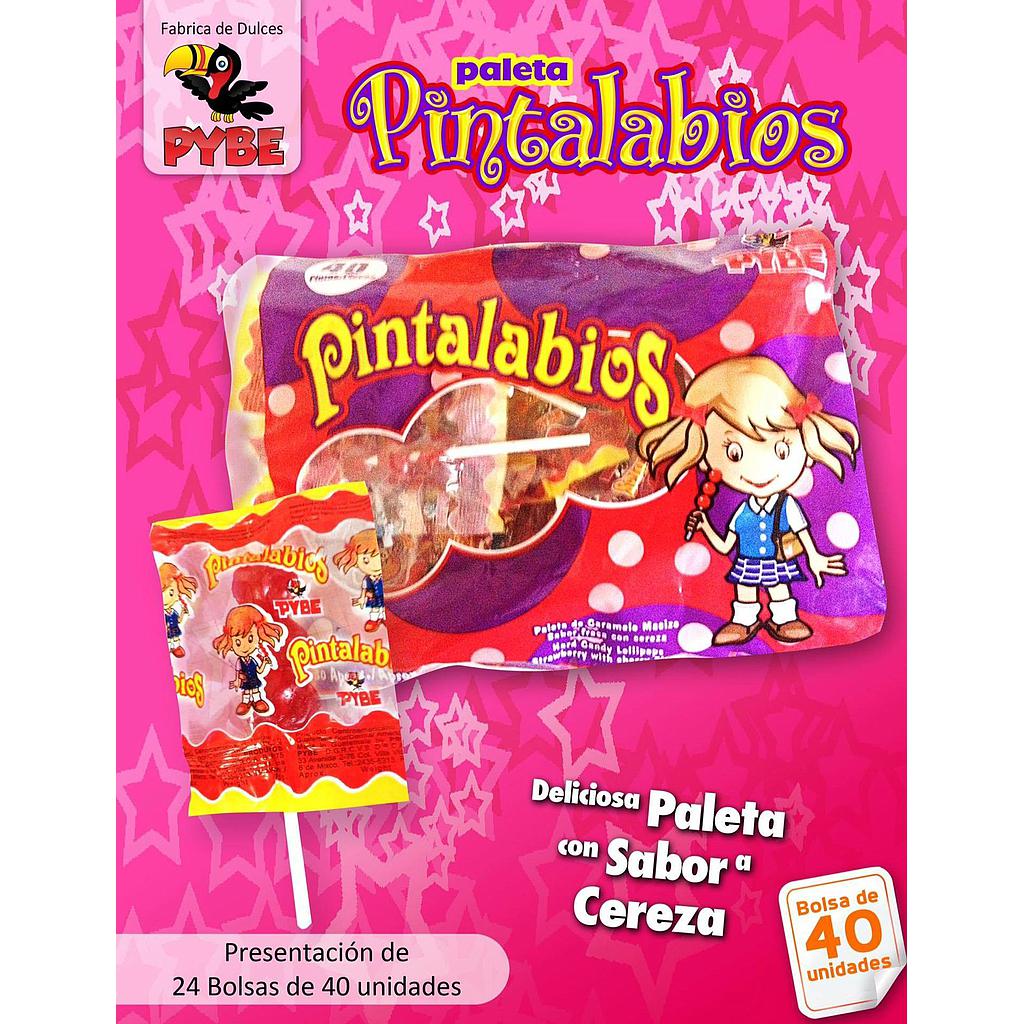 PALETA PYBE PINTALABIOS CON SABOR A CEREZA 24X40