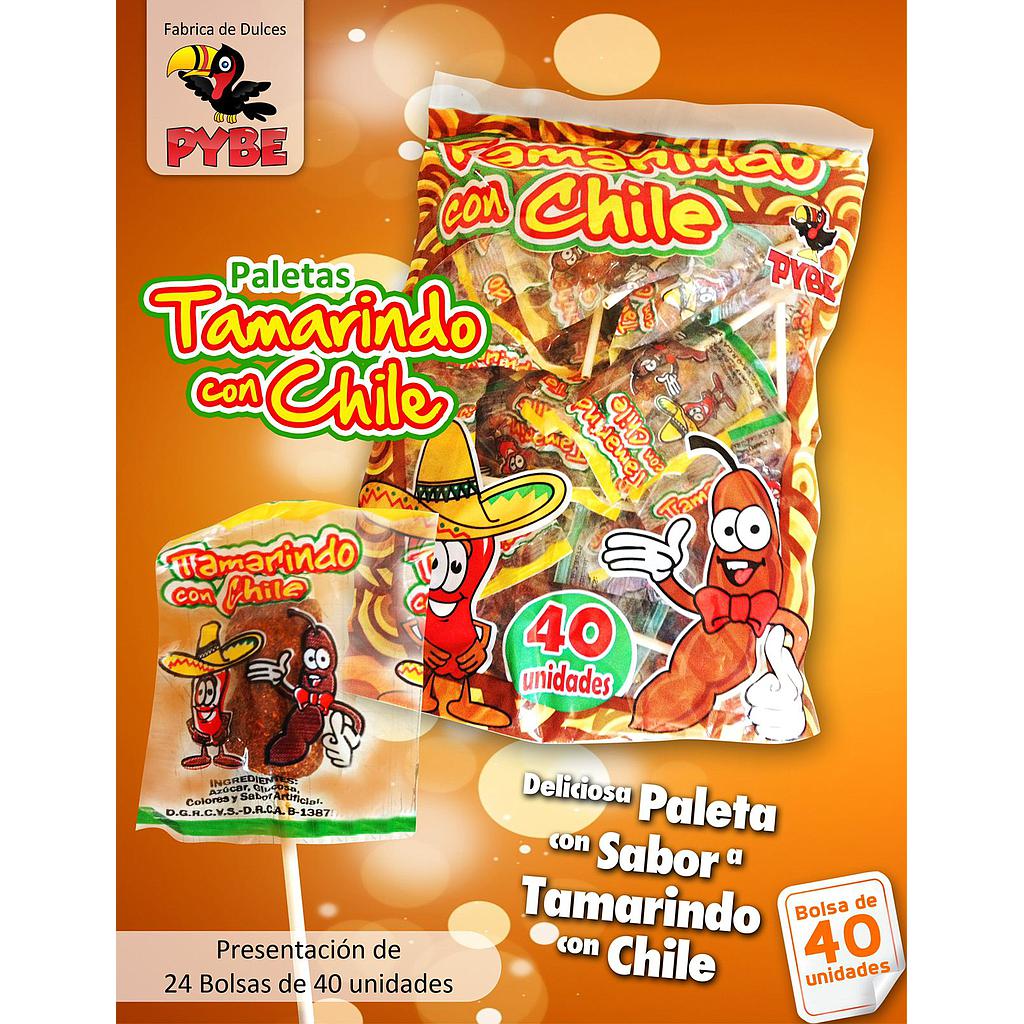 PALETA PYBE CON SABOR A TAMARINDO PICANTE 24X40
