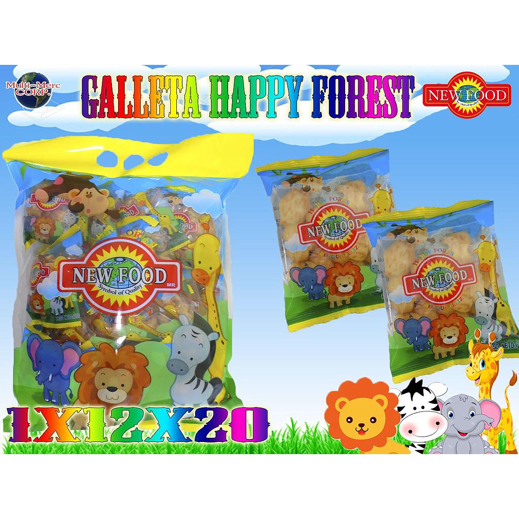 GALLETA HAPPY FOREST ANIMALITOS NEW FOOD 1X12X20PZ