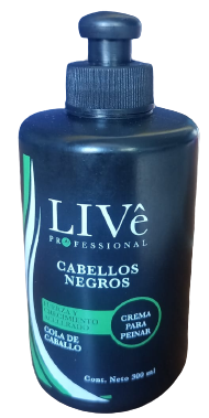 CREMA P/PEINAR LIVE PROF CABELLO NEGRO 300ML X24
