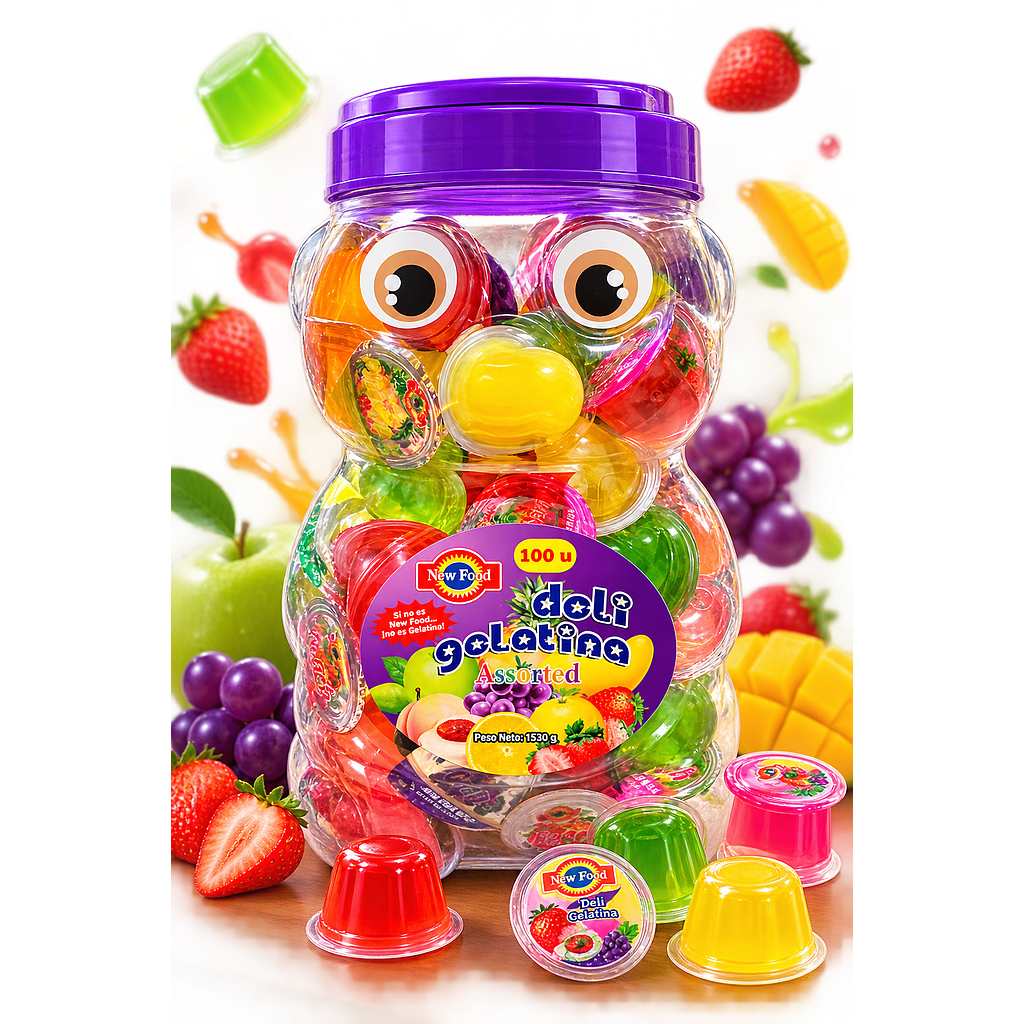 DELY GELATINA NEW FOOD OSO 6X100