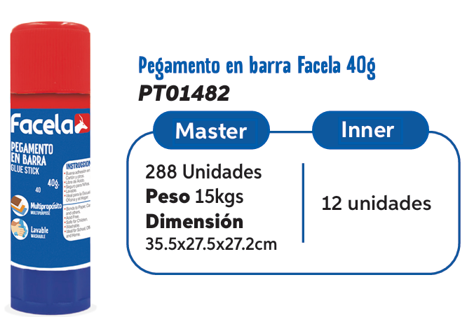 GOMA EN BARRA FACELA 40G 1482U 16X12
