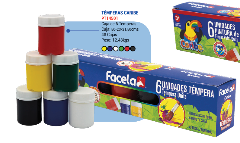 TEMPERA FACELA 30ML 6 COL 14501 X48