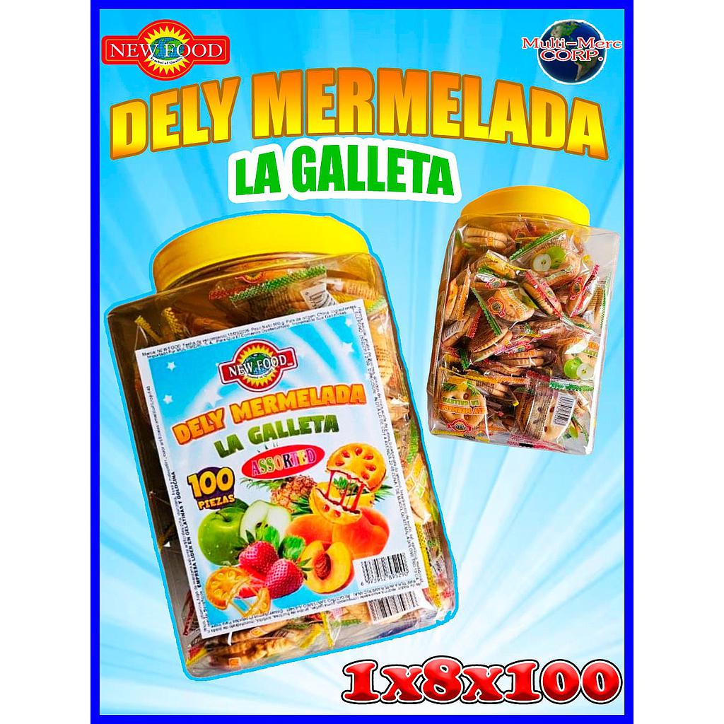 GALLETA DELY MERMELADA NEW FOOD 8X100PZ