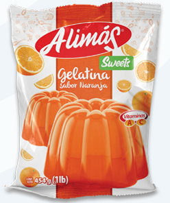 GELATINA ALIMAS NARANJA 454G X12