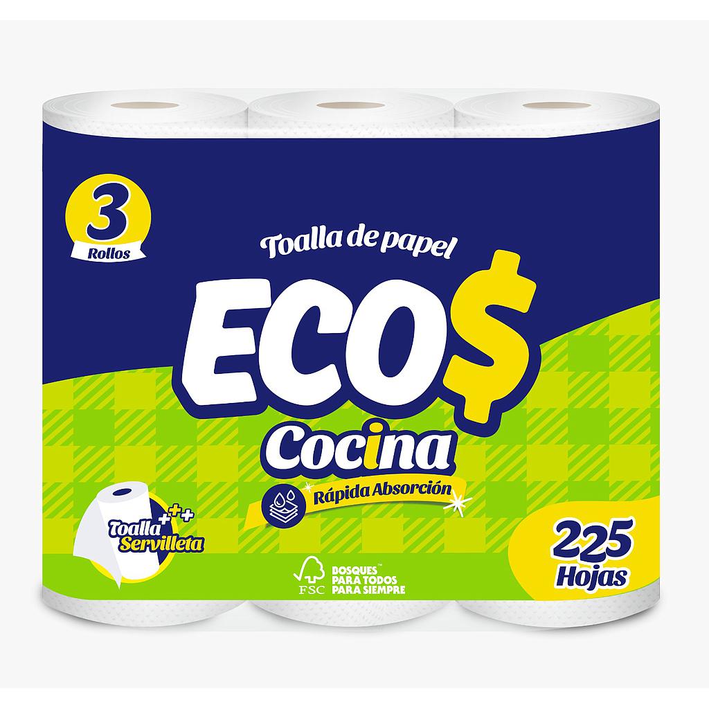 TOALLA DE COCINA ECOS TRIPACK 10X3
