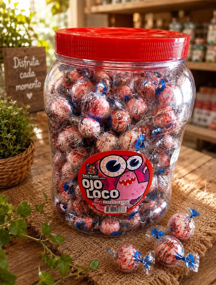 CHICLE TUTTI OJO LOCO BOTE 6X200