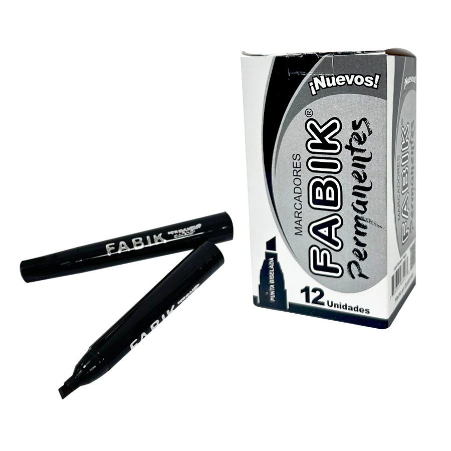 MARCADOR FABIK PERMANENTE NEGRO FX60X12