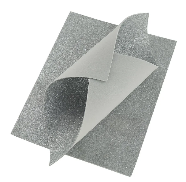 FOAMY HOJA DIAMANTINA FAST PLATEADO X10