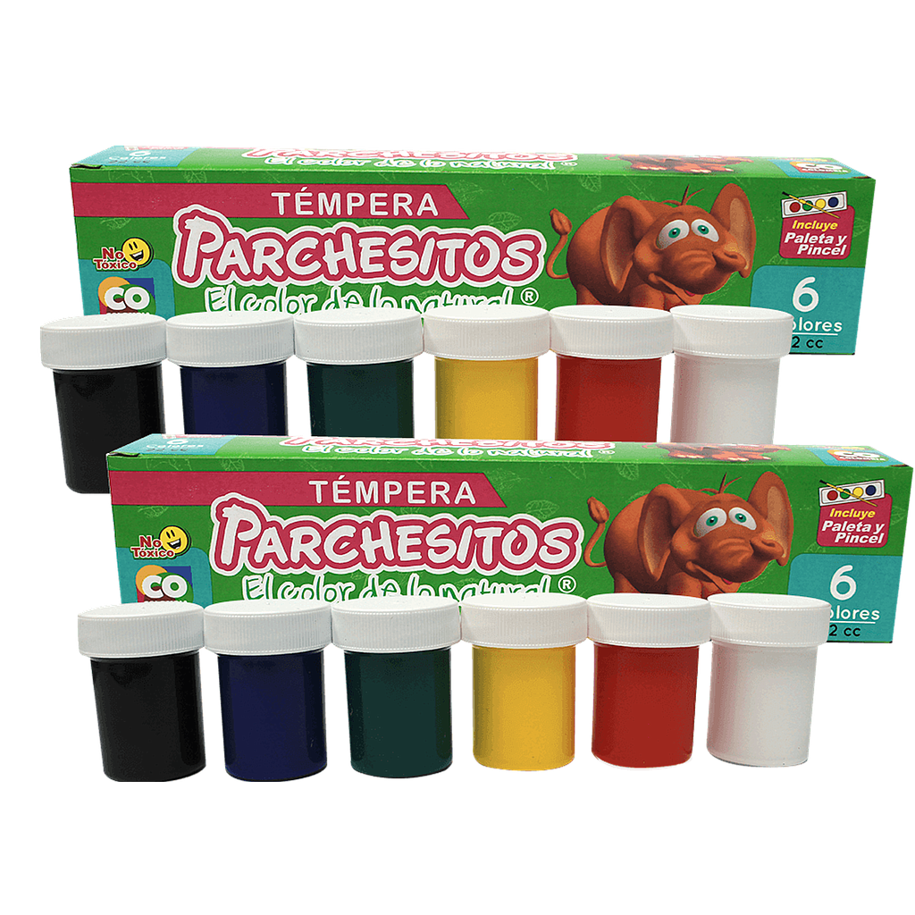 TEMPERA PARCHESITOS 6 COL 22CC X100