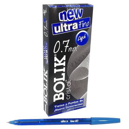 LAPICERO BOLIK ULTRA FINO AZUL 100X12