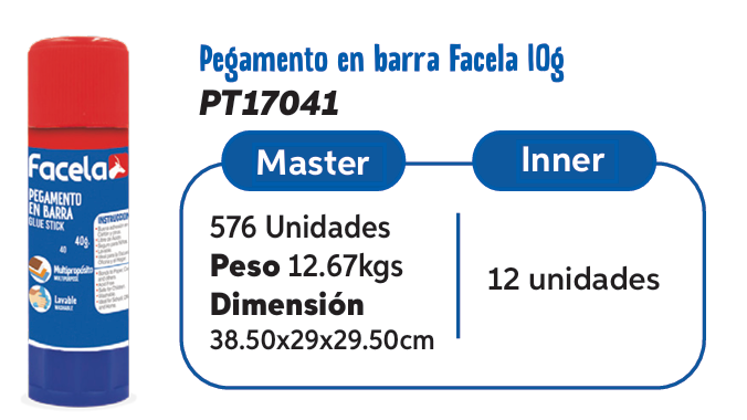 GOMA EN BARRA FACELA 10G 17041 48X12