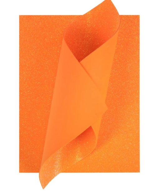 FOAMY HOJA DIAMANTINA FAST ARCOIRIS NARANJA X10