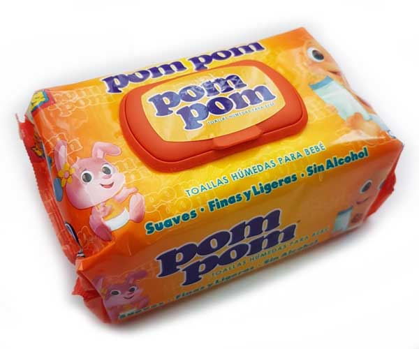TOALLAS HUMEDAS POM POM AMARILLA 12X80