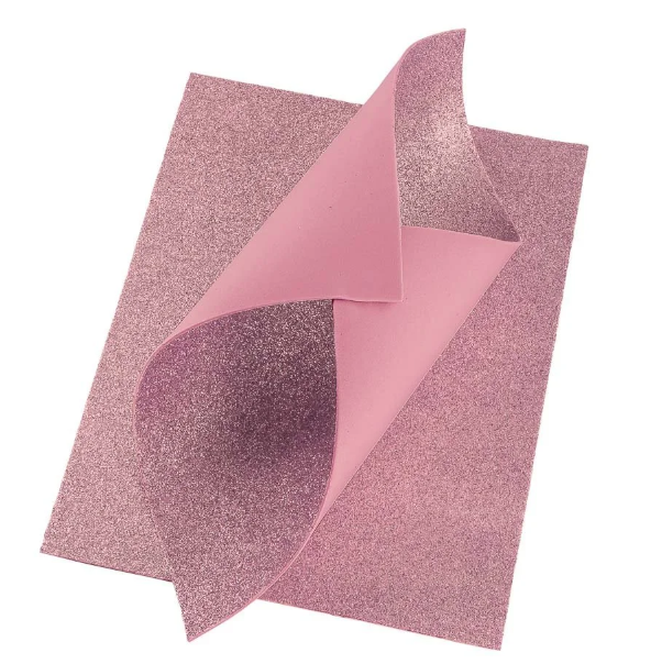 FOAMY HOJA DIAMANTINA FAST ROSADO PASTEL X10